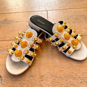 Balenciaga white cage sandals size 36.5